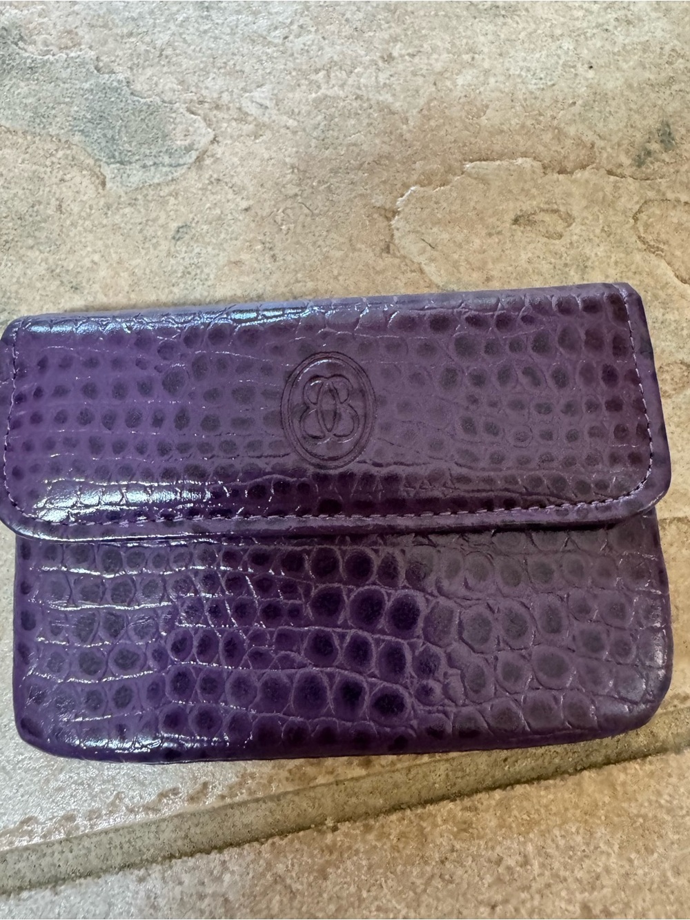 Buxton Purple Croc-Embossed Phone Wallet Case